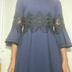 Navy Blue and Black Eliza J Dress